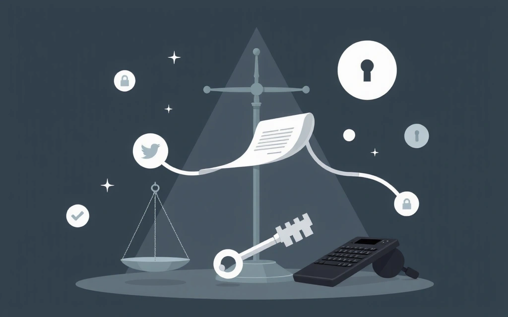 Illustration von Rechten und Datenschutzsymbolen