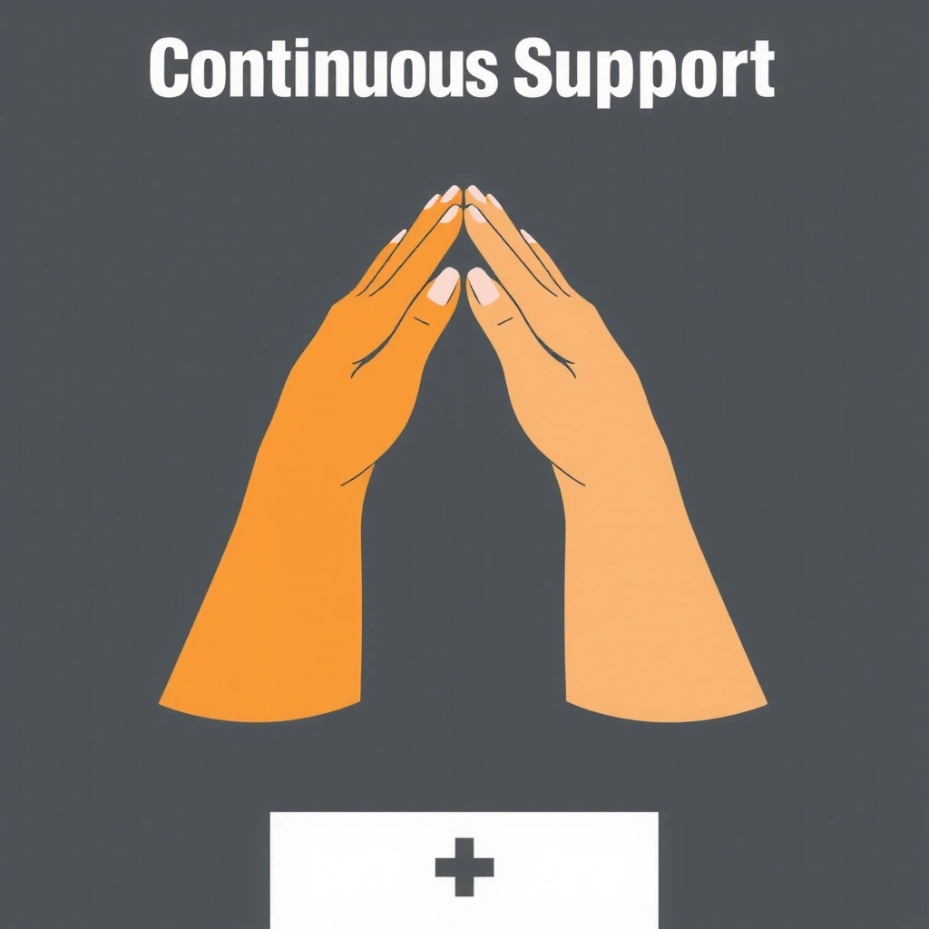 Symbolbild für kontinuierliche Begleitung: zwei Hände, die sich gegenseitig stützen.